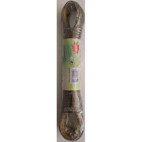 HI1304Веревка-трос бельевая, метал. силикон., 20м/120г(260шт в ящ)