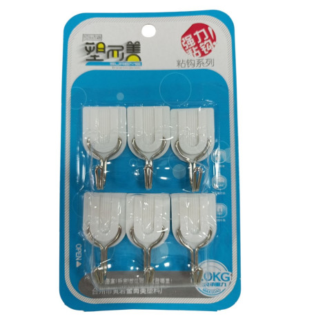 Hi1218 Вішак пластік гачок метал 6шт на 2кг (160pcs)