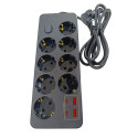 Hi1846 Подовжувач No EU03 2м/8гнізд, 2USB+2Type-C, 2500 кнопка (30pcs)